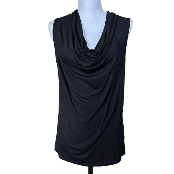 Torrid Women’s Size 0 Tissue Jersey Drape Neck‎ Tank Top Black EUC - Picture 1 of 5